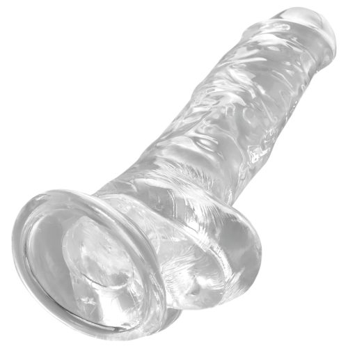 King Cock Clear 8 - tapadókorongos, herés dildó (20cm)