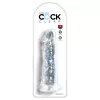 King Cock Clear 8 - tapadókorongos, nagy dildó (20 cm)