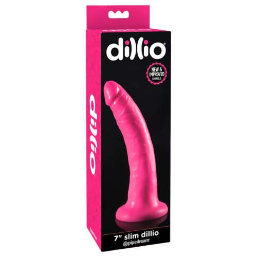 Dillio 7 - tapadótalpas, élethű dildó (18cm) - pink