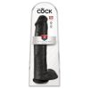 King Cock 15 - tapadókorongos, herés dildó (38cm) - fekete