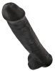 King Cock 15 - tapadókorongos, herés dildó (38cm) - fekete