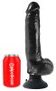 King Cock 9 - hajlítható, talpas vibrátor (26cm) - fekete