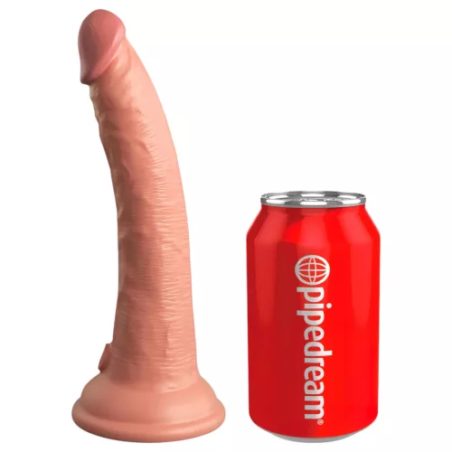 King Cock Elite 7- tapadókorongos, élethű dildó (18cm) - natúr
