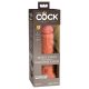 King Cock Elite 8 - tapadókorongos dildó (20cm) - sötét natúr