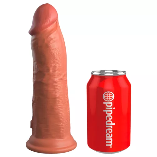 King Cock Elite 8 - tapadókorongos dildó (20cm) - sötét natúr