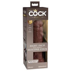   / King Cock Elite 8 - tapadókorongos, élethű dildó (20cm) - barna