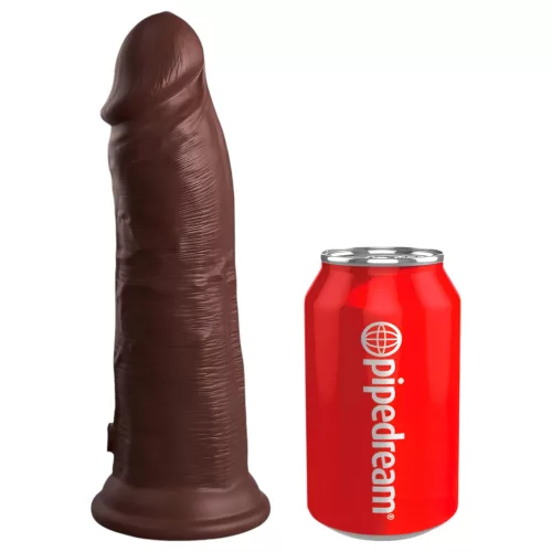 / King Cock Elite 8 - tapadókorongos, élethű dildó (20cm) - barna