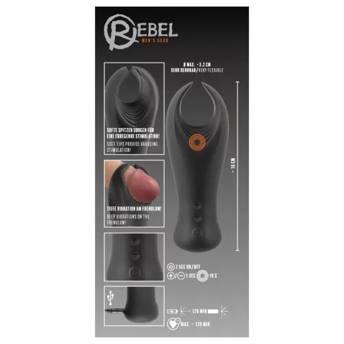 / Rebel - vibrációs makkvibrátor (fekete)