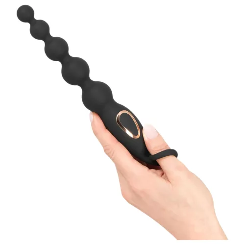 ANOS Anal Beads - gyöngyös anál vibrátor (fekete)