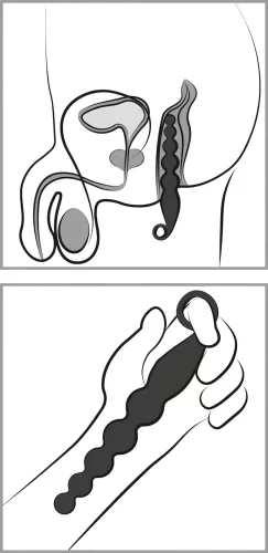 ANOS Anal Beads - gyöngyös anál vibrátor (fekete)