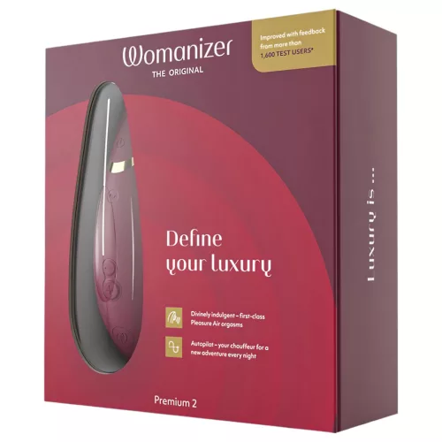 Womanizer Premium 2 - léghullámos csiklóizgató (piros)
