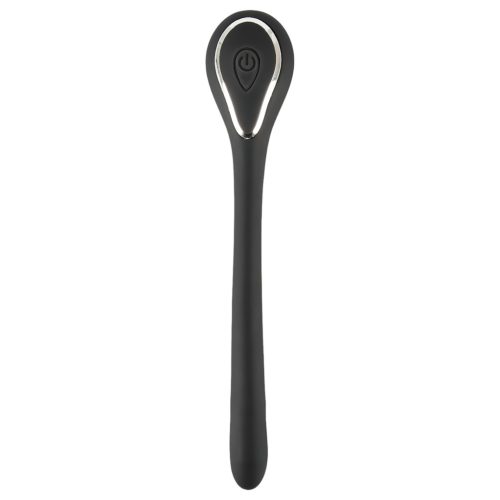 Penis Plug Dilator - akkus, vibrációs dilátor (1cm) - fekete