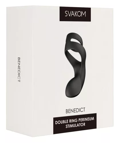 Svakom Benedict - gát stimuláló, vibrációs péniszgyűrű (fekete)