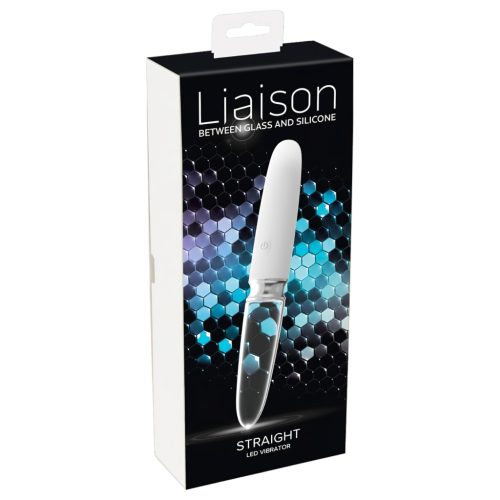 / Liaison Straight - akkus, LED vibrátor (átlátszó-fehér)