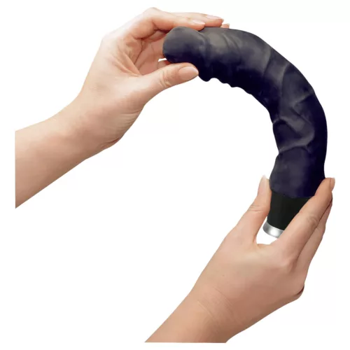 Nature Skin - élethű vibrátor (fekete, 22 cm)
