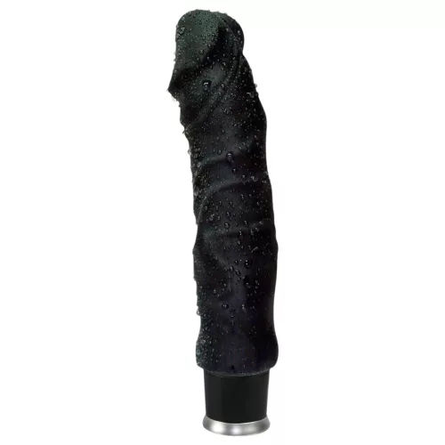 Nature Skin - élethű vibrátor (fekete, 22 cm)