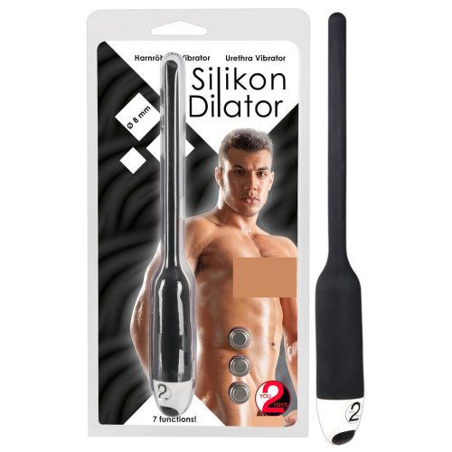 / You2Toys - DILATOR - szilikon húgycsővibrátor - fekete (8mm)