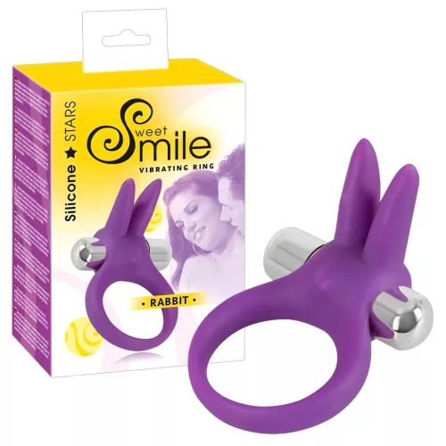 / SMILE Rabbit - vibrációs péniszgyűrű (lila)