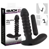 Black Velvets redős vibrátor - közepes (fekete)