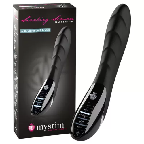 mystim Sizzling Simon - elektro-stimuláló vibrátor (fekete)