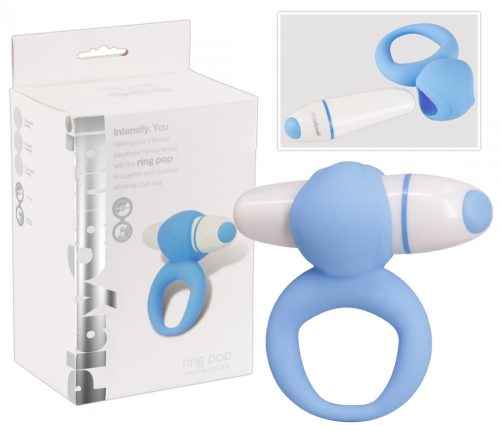 PlayCandi Ring Pop - vibrációs péniszgyűrű (kék)