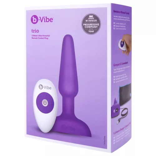 / b-Vibe trio - 3 motoros anál vibrátor (lila)