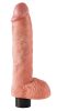 King Cock 10 hajlítható, tapadótalpas vibrátor (25 cm) - natúr