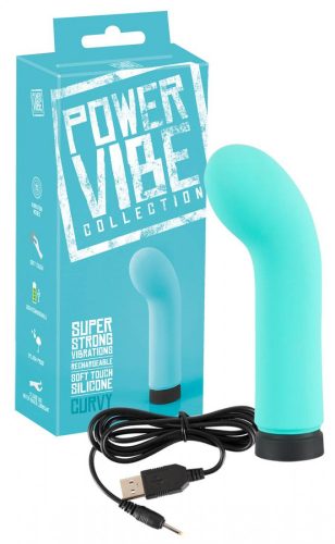 Power Vibe Curvy - akkus G-pont vibrátor (türkiz)