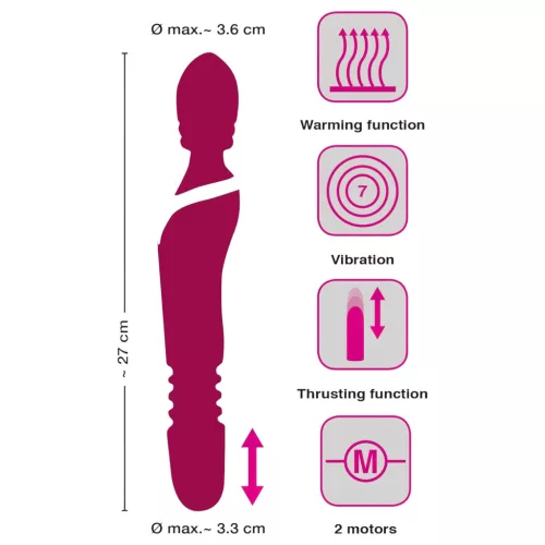 Javida Thrusting - 3in1 masszírozó vibrátor (piros)