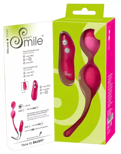 SMILE Love Balls - rádiós vibrációs tojás -82 g (pink)