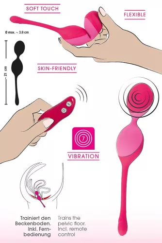 SMILE Love Balls - rádiós vibrációs tojás -82 g (pink)