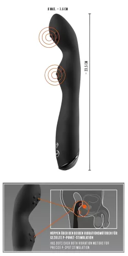 Rebel P-Spot - 2 motoros prosztata vibrátor (fekete)