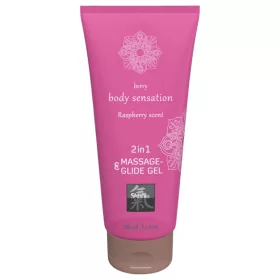   HOT - Shiatsu 2in1 Rashberry scent - masszázs síkosító - málna (200 ml)