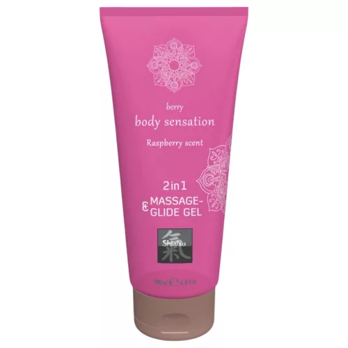 HOT - Shiatsu 2in1 Rashberry scent - masszázs síkosító - málna (200 ml)