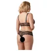 Cottelli Plus Size - csipke melltartó szett (fekete)