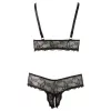Cottelli Plus Size - csipke melltartó szett (fekete)
