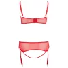 Cottelli Plus Size - variálható szexi fehérnemű szett nőknek (piros)