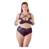 / Cottelli Plus Size - keresztpántos melltartó és bugyi (fekete)