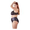 / Cottelli Plus Size - keresztpántos melltartó és bugyi (fekete)