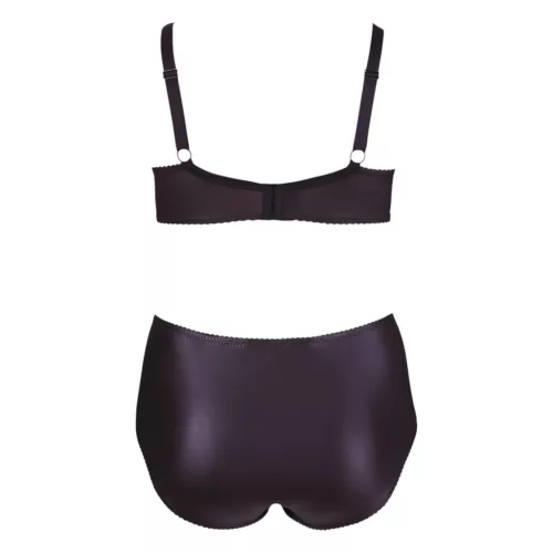 / Cottelli Plus Size - keresztpántos melltartó és bugyi (fekete)