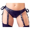 Cottelli Bondage - fényes push-up melltartó szett bilinccsel (fekete)