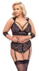 / Cottelli Bondage Plus Size - csipke melltartó szett (fekete)