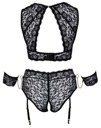 / Cottelli Bondage Plus Size - csipke melltartó szett (fekete)