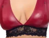 / Cottelli Bondage Plus Size - csipkés melltartó szett (piros)