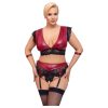 / Cottelli Bondage Plus Size - csipkés melltartó szett (piros)