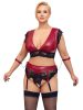 / Cottelli Bondage Plus Size - csipkés melltartó szett (piros)
