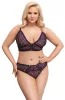 / Cottelli Plus Size - áttetsző mintás melltartó szett (lila)