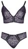 Cottelli Plus Size - áttetsző mintás melltartó szett (lila)