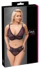 / Cottelli Plus Size - áttetsző mintás melltartó szett (lila)