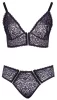 / Cottelli Plus Size - áttetsző mintás melltartó szett (lila)